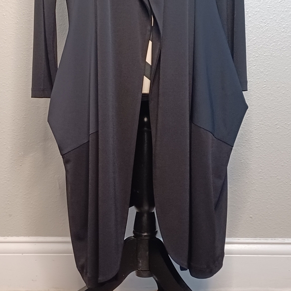 Alain Murati Artsy Lagenlook Sz S Open Front Long Jacket - Picture 6 of 13